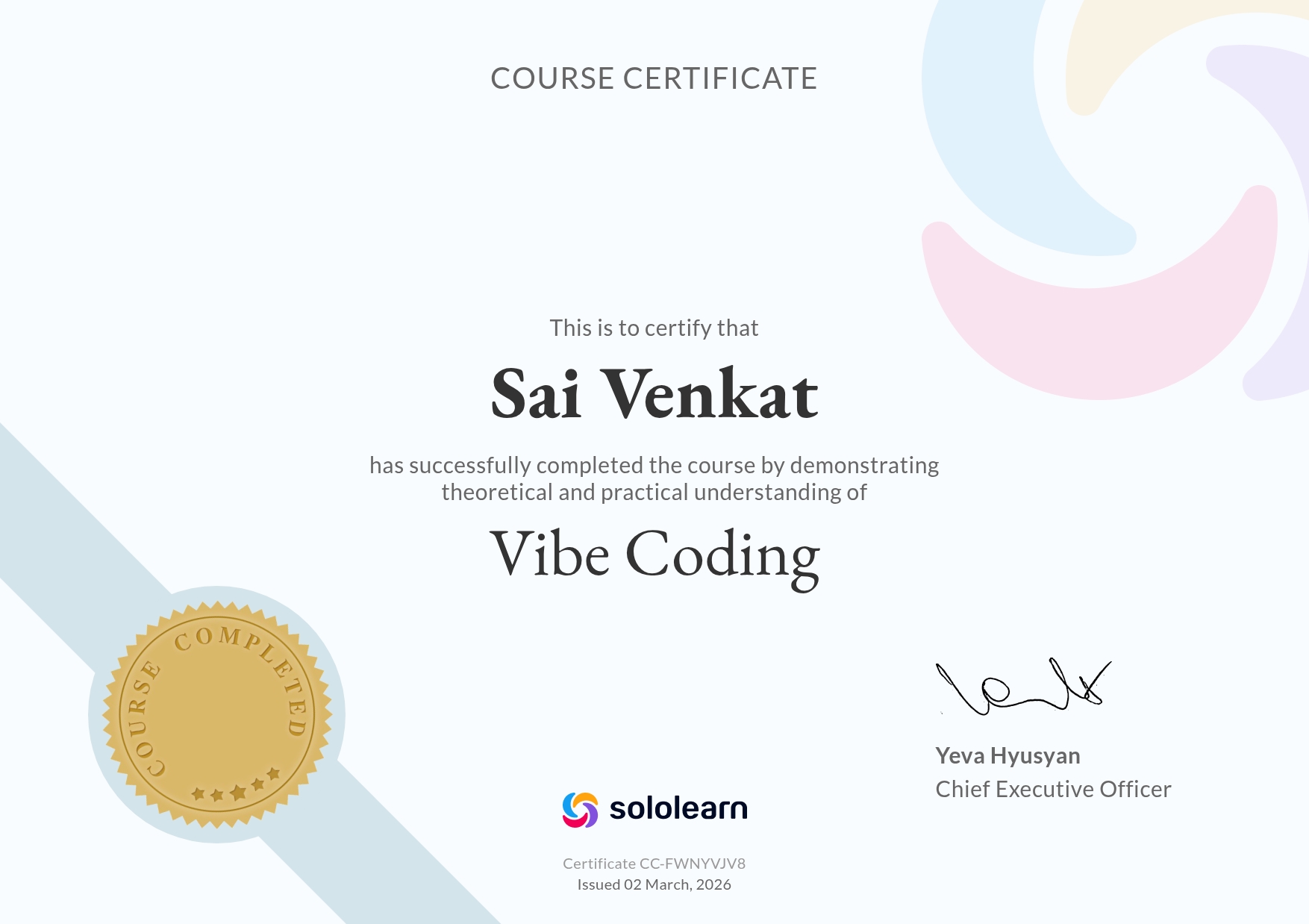 vibecoding certificate